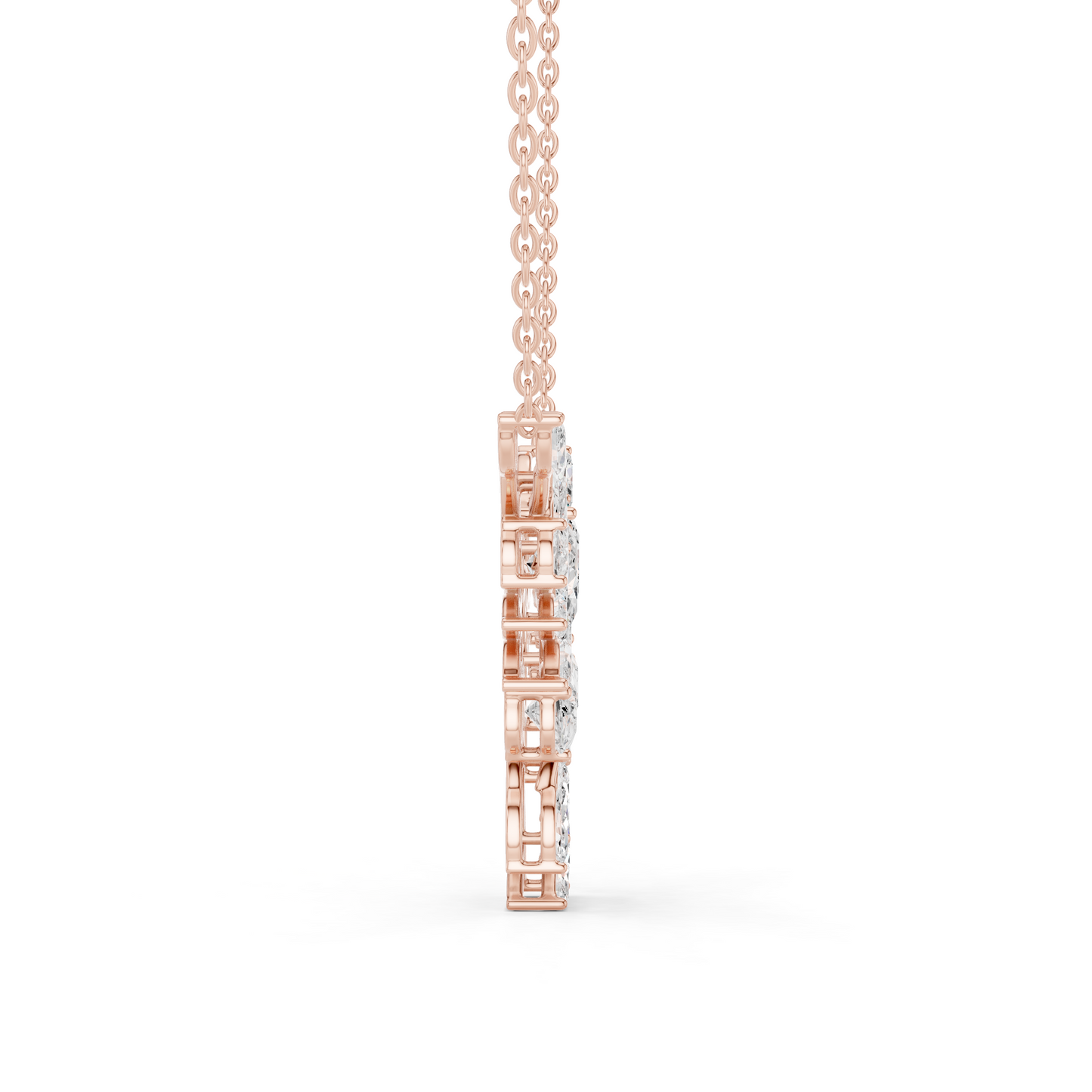 2.80ctw Solid Gold Modern Diamond Mangalsutra Floral Pendant Necklace