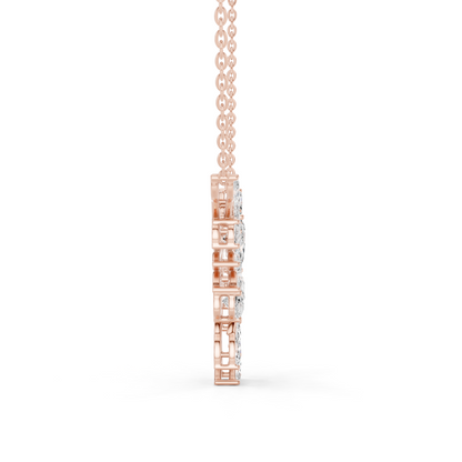 2.80ctw Solid Gold Modern Diamond Mangalsutra Floral Pendant Necklace