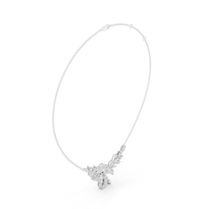 2.80ctw Solid Gold Modern Diamond Mangalsutra Floral Pendant Necklace