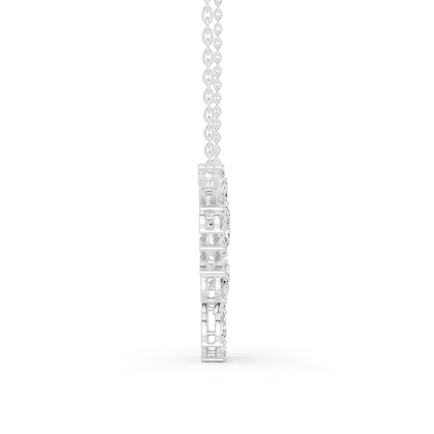 2.80ctw Solid Gold Modern Diamond Mangalsutra Floral Pendant Necklace