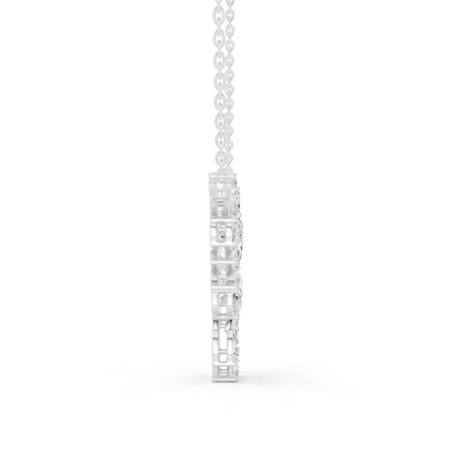 2.80ctw Solid Gold Modern Diamond Mangalsutra Floral Pendant Necklace