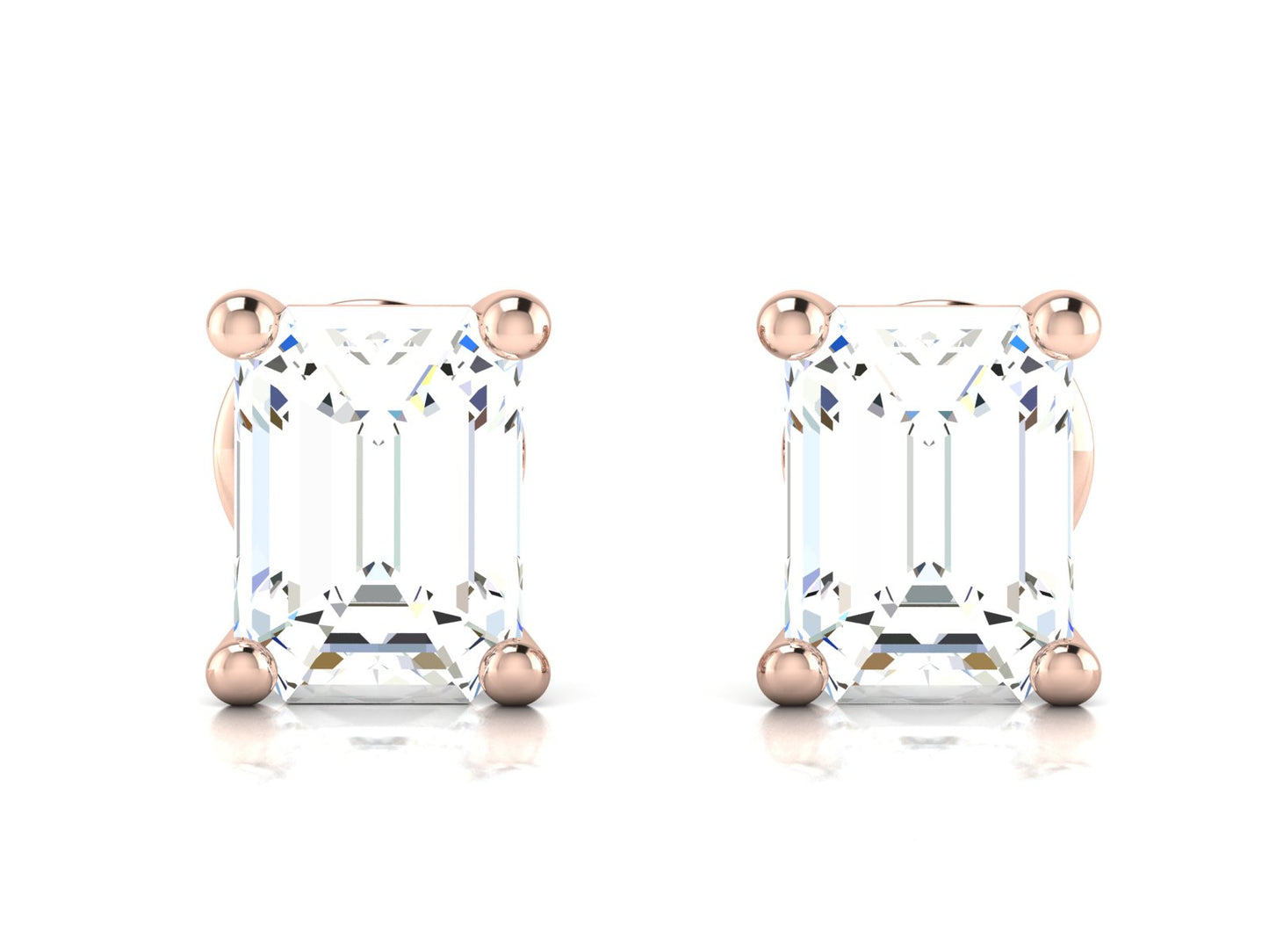 Iconique Primier Solitaire Stud Earrings In Rose Gold - 0.87 Ct Round Brilliant Cut Diamonds