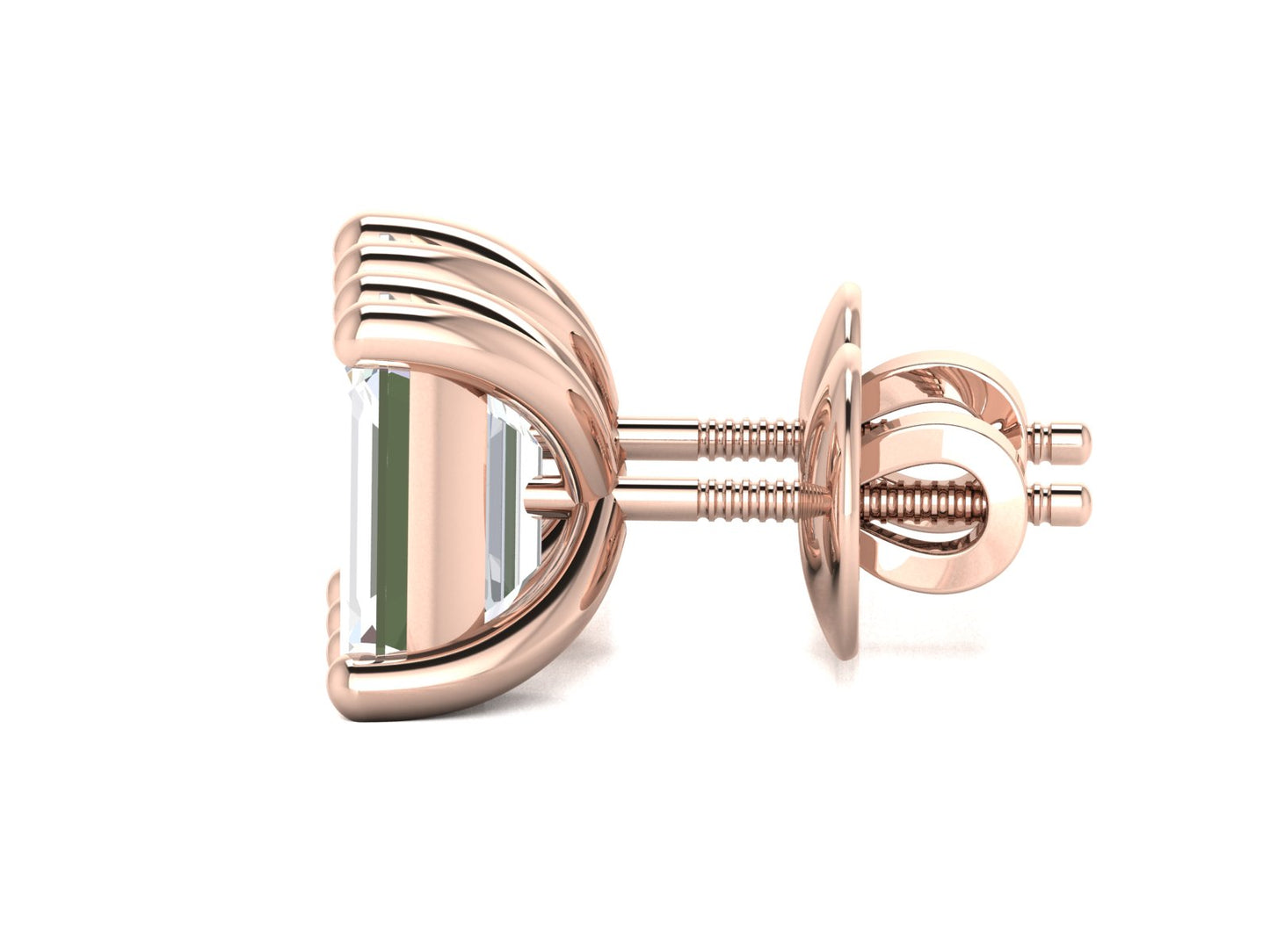 Iconique Primier Solitaire Stud Earrings In Rose Gold - 0.87 Ct Round Brilliant Cut Diamonds