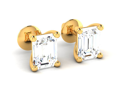 Iconique Primier Solitaire Stud Earrings In Rose Gold - 0.87 Ct Round Brilliant Cut Diamonds