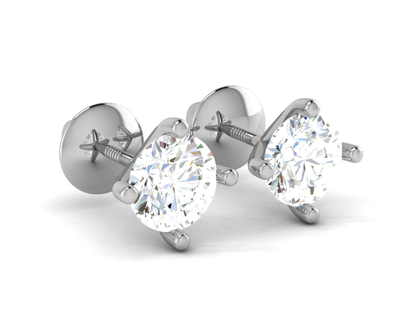 Geometric Star Cluster Stud Earrings  In Rose Gold - 0.83 Ct Round Brilliant Cut Diamonds