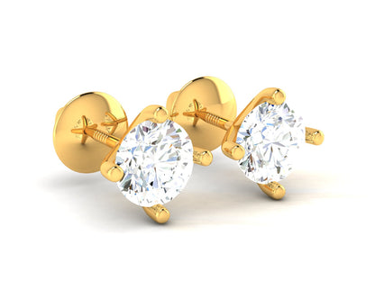 Geometric Star Cluster Stud Earrings  In Rose Gold - 0.83 Ct Round Brilliant Cut Diamonds