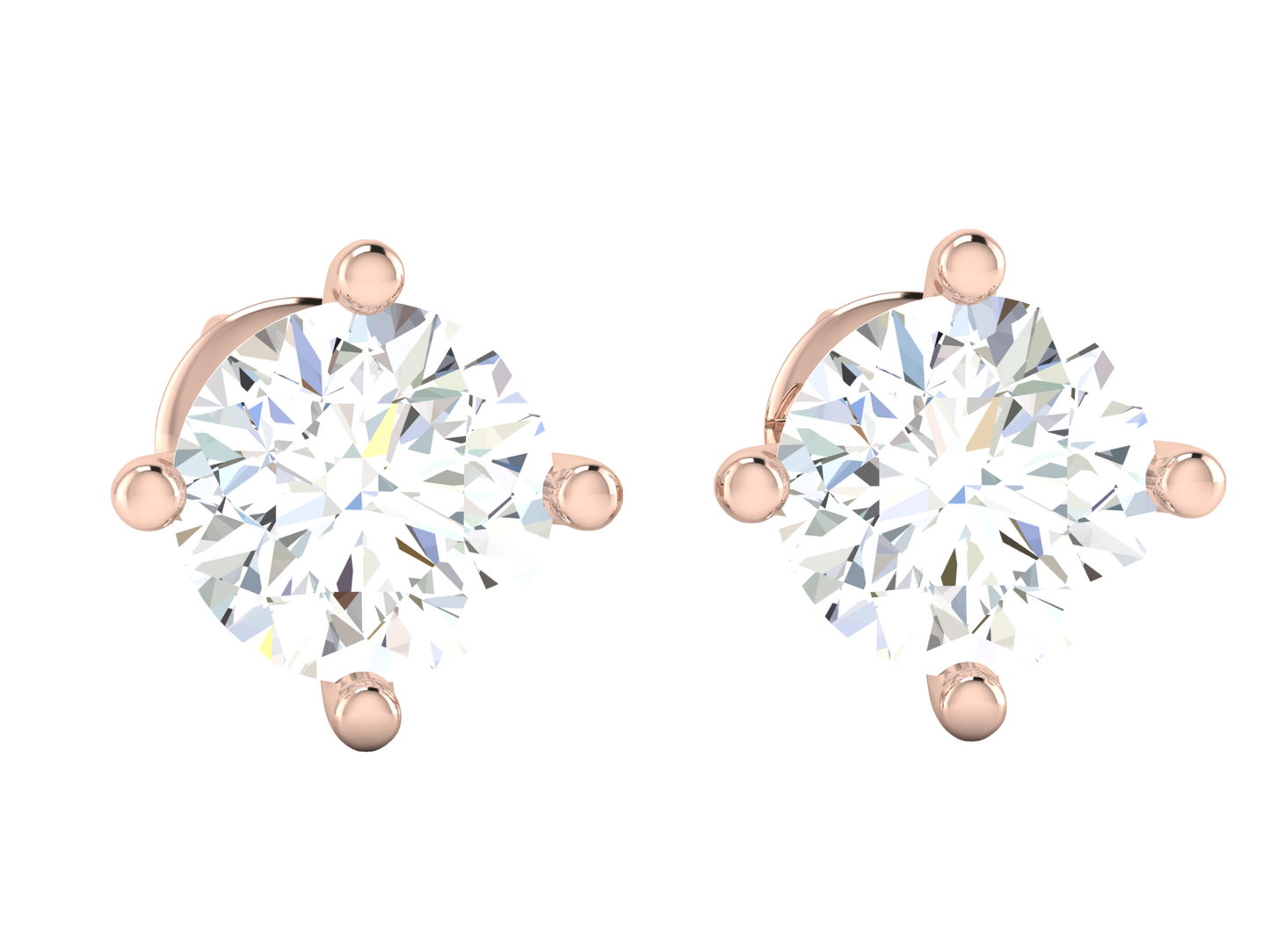 Geometric Star Cluster Stud Earrings  In Rose Gold - 0.83 Ct Round Brilliant Cut Diamonds