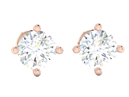 Geometric Star Cluster Stud Earrings  In Rose Gold - 0.83 Ct Round Brilliant Cut Diamonds