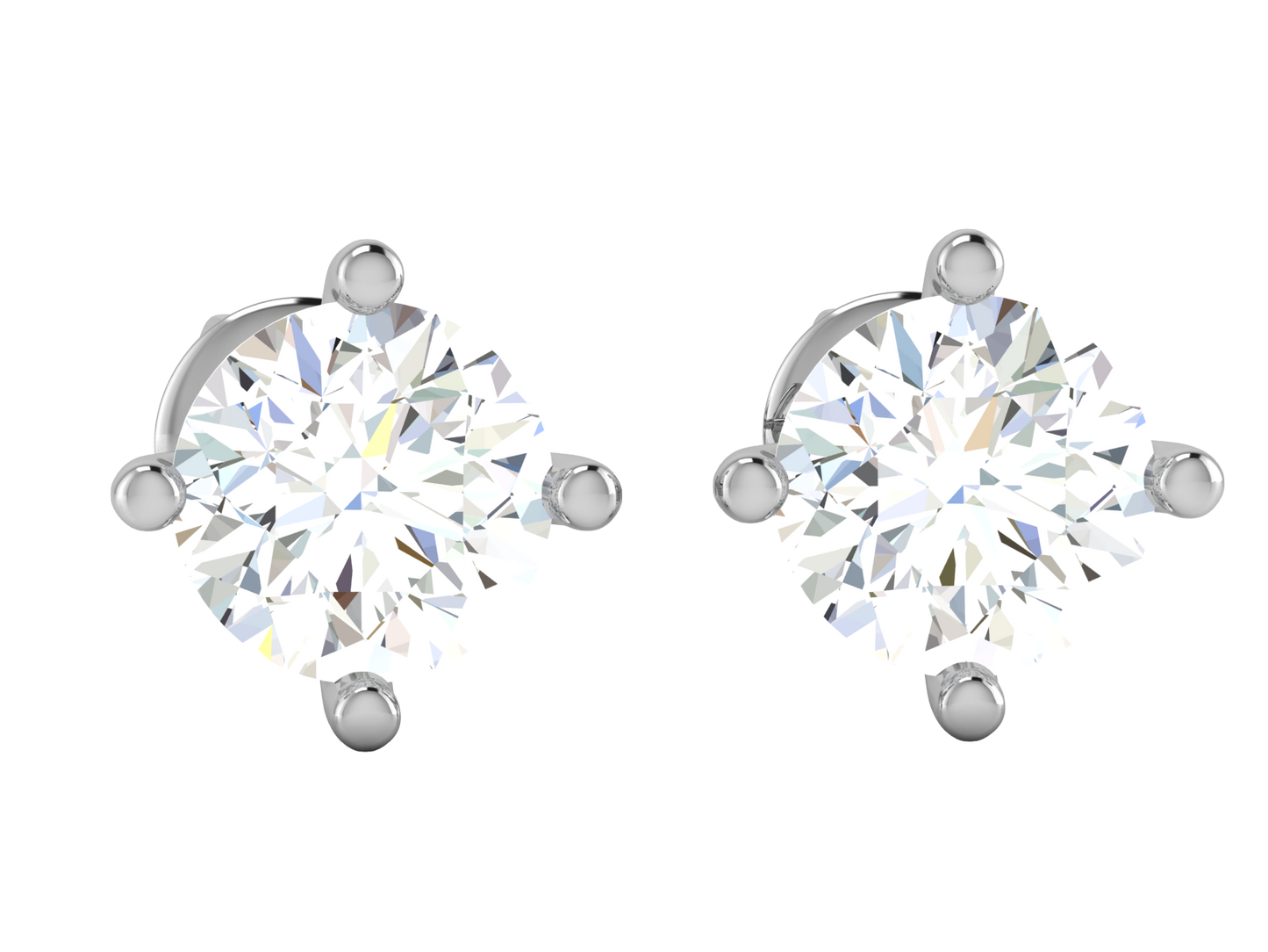 Geometric Star Cluster Stud Earrings  In Rose Gold - 0.83 Ct Round Brilliant Cut Diamonds