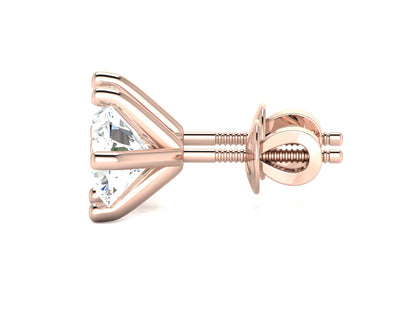 Geometric Star Cluster Stud Earrings  In Rose Gold - 0.83 Ct Round Brilliant Cut Diamonds