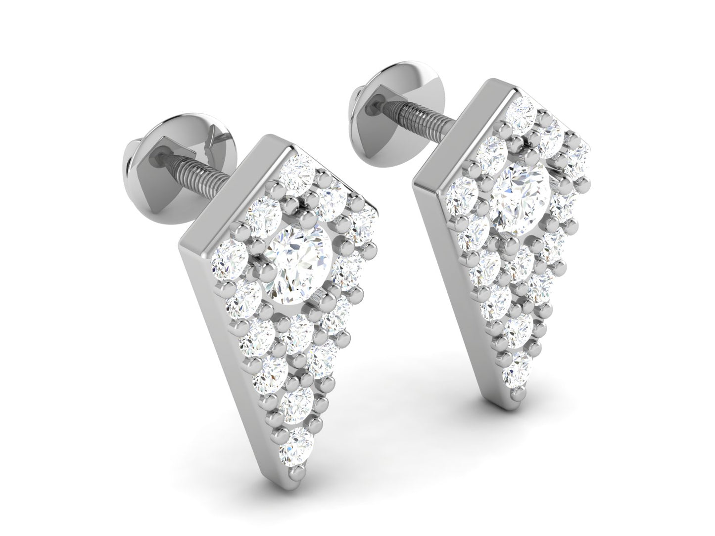 Kite Pava Diamond Stud Earrings In Gold - 0.26 Ct Brilliant Round