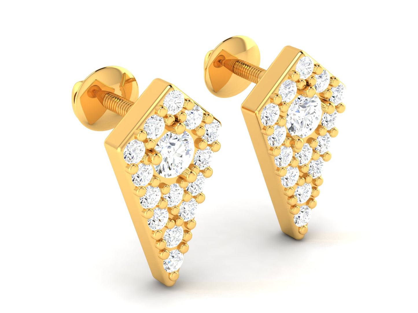 Kite Pava Diamond Stud Earrings In Gold - 0.26 Ct Brilliant Round