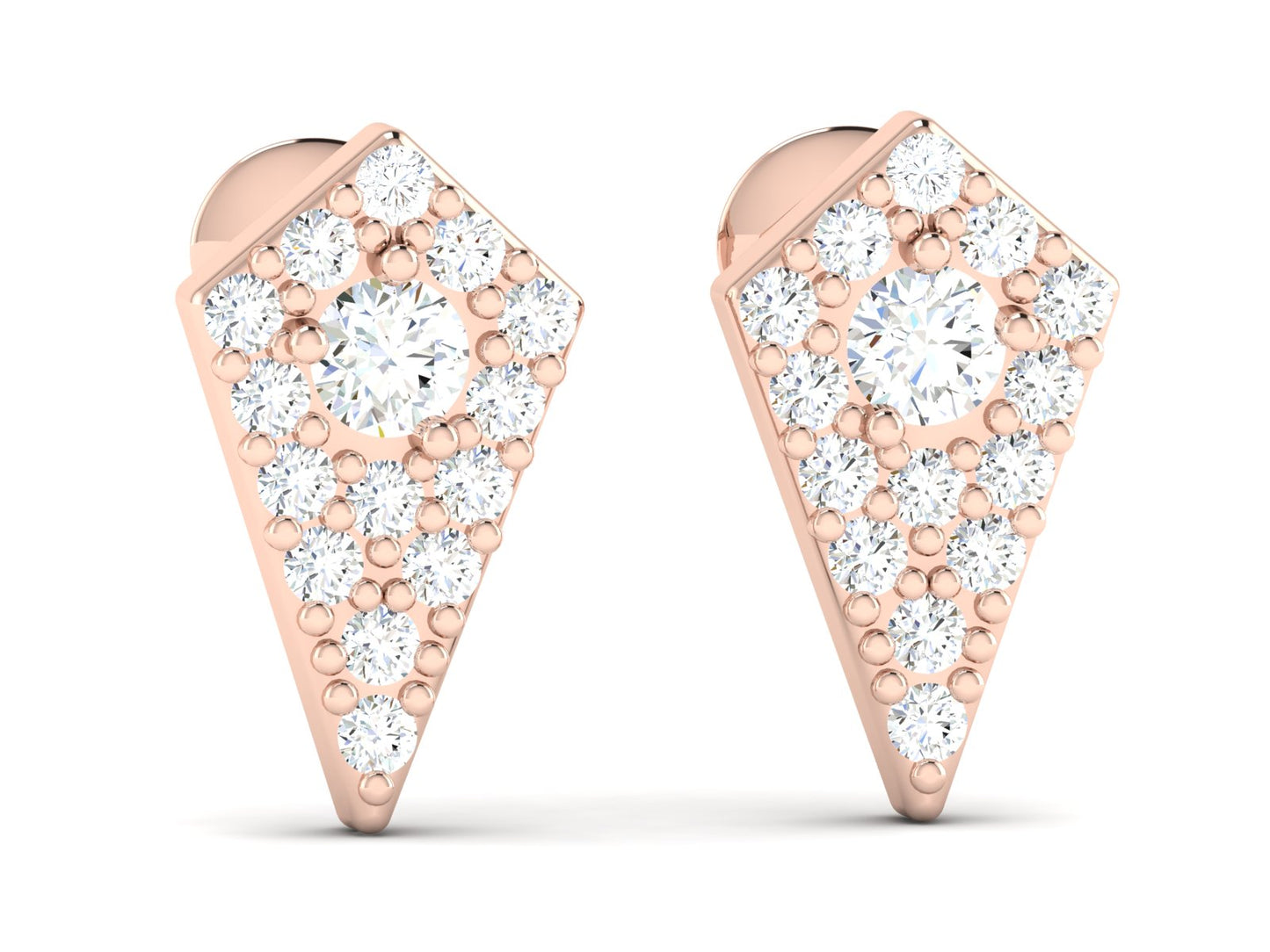 Kite Pava Diamond Stud Earrings In Gold - 0.26 Ct Brilliant Round