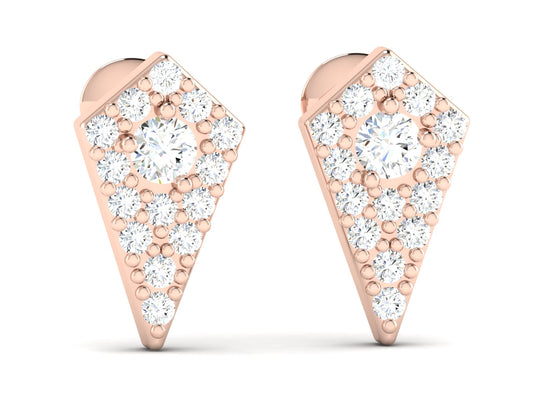 Kite Pava Diamond Stud Earrings In Gold - 0.26 Ct Brilliant Round