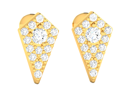 Kite Pava Diamond Stud Earrings In Gold - 0.26 Ct Brilliant Round