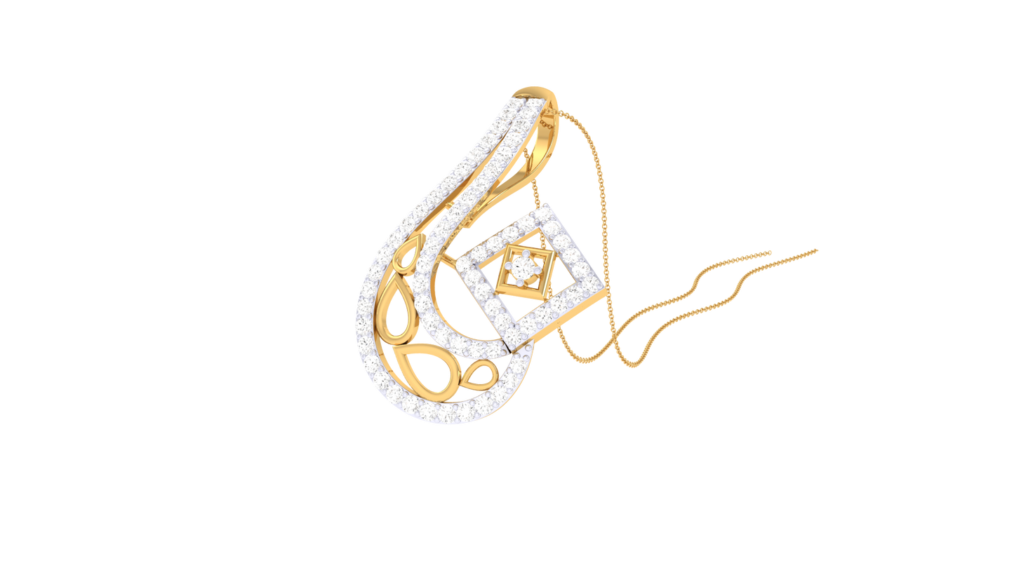 The Starlight Quill Pendent In Gold - 0.51 Brilliant Cut Diamonds