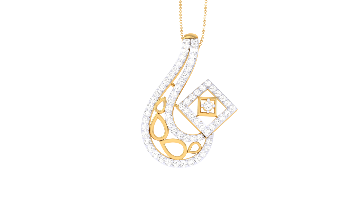 The Starlight Quill Pendent In Gold - 0.51 Brilliant Cut Diamonds