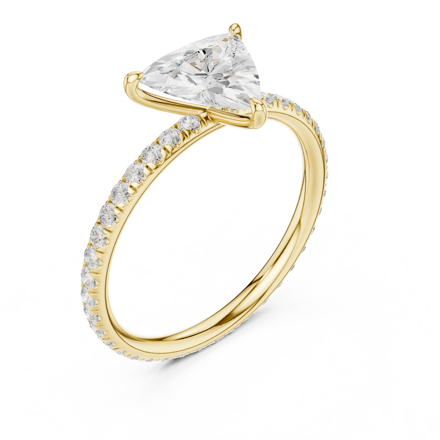1.47 Carat Trillion Cut Diamond Engagement Ring | Yellow Gold