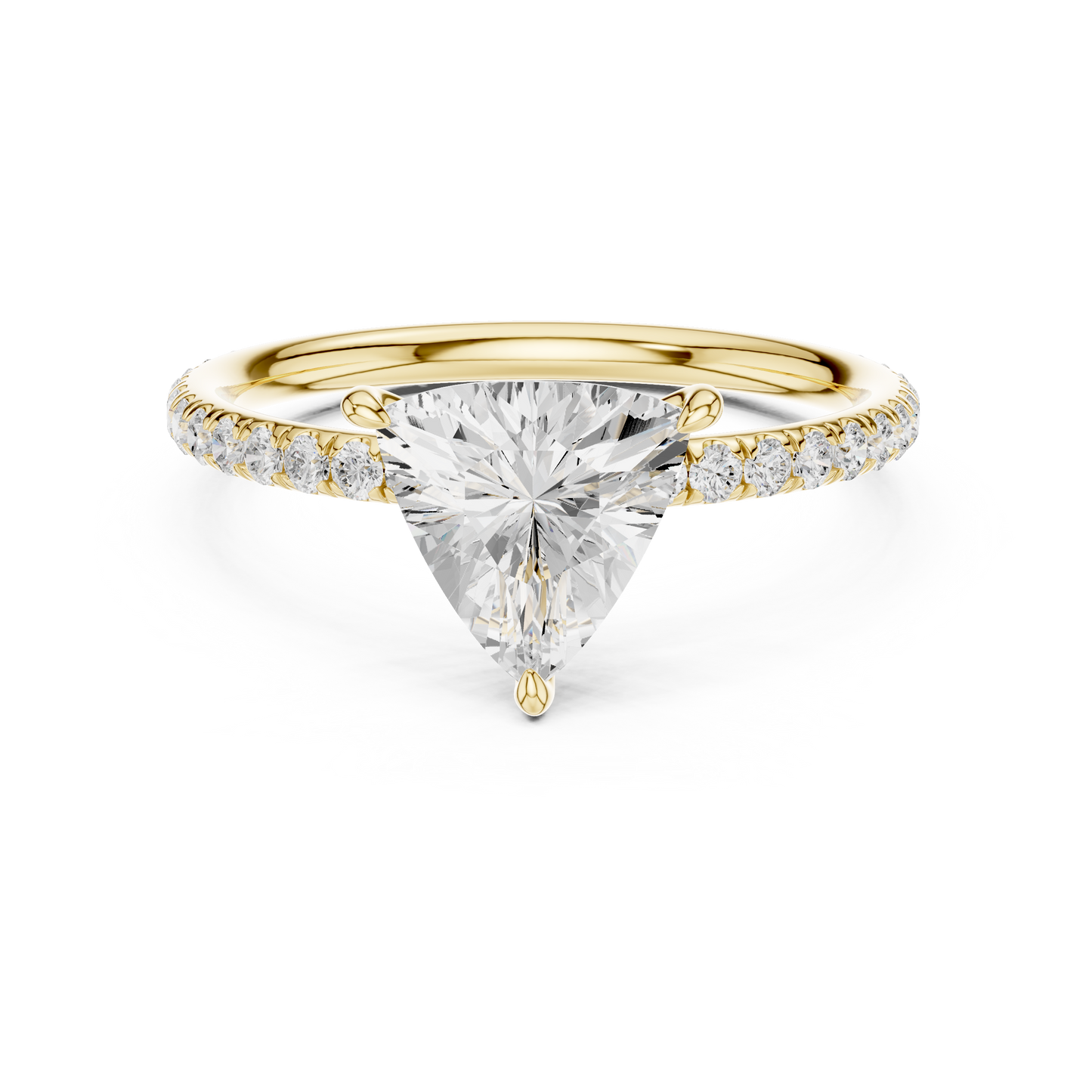 1.47 Carat Trillion Cut Diamond Engagement Ring | Yellow Gold