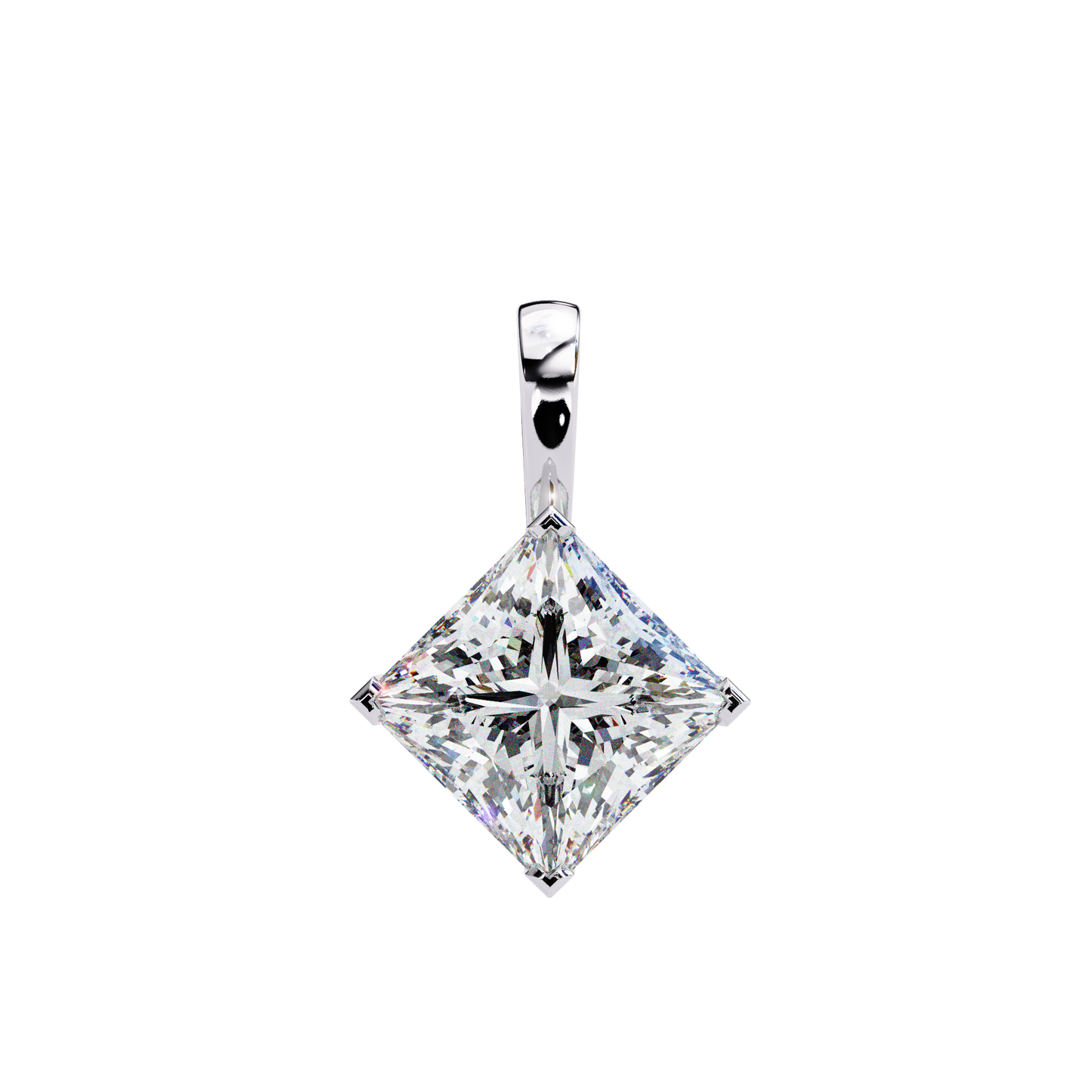 "The Prism: Kite-Set Princess Solitaire Pendant"- 2.87ct Diamonds