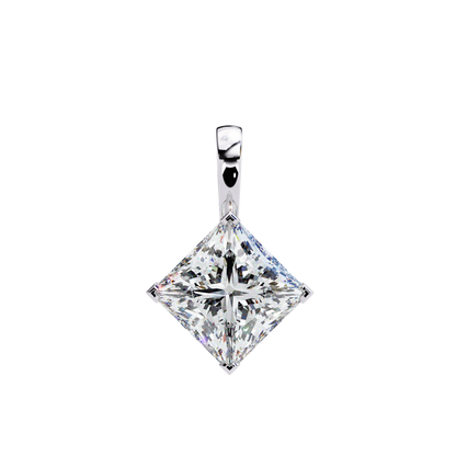"The Prism: Kite-Set Princess Solitaire Pendant"- 2.87ct Diamonds
