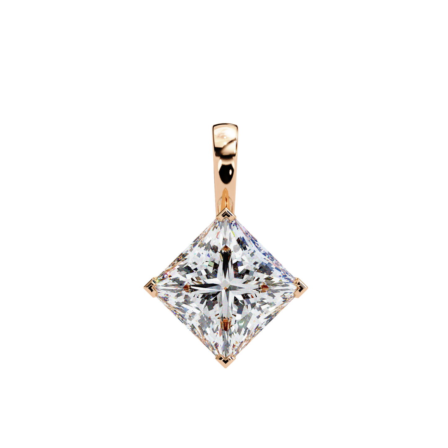 "The Prism: Kite-Set Princess Solitaire Pendant"- 2.87ct Diamonds