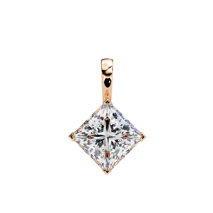 "The Prism: Kite-Set Princess Solitaire Pendant"- 2.87ct Diamonds