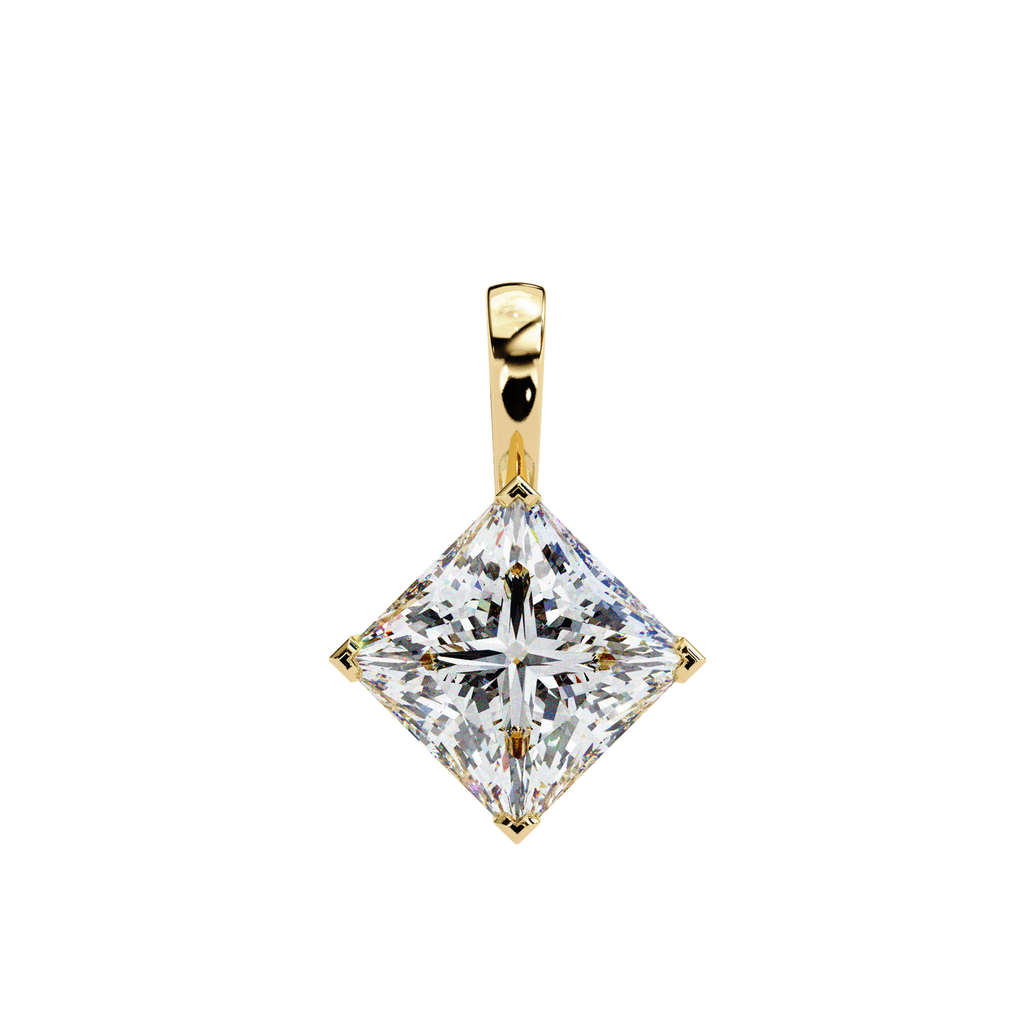"The Prism: Kite-Set Princess Solitaire Pendant"- 2.87ct Diamonds