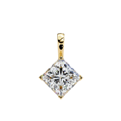 "The Prism: Kite-Set Princess Solitaire Pendant"- 2.87ct Diamonds