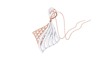 Luxe Angle Pendent In Polished Yellow Gold - 0.55 Ct Sparking Diamonds