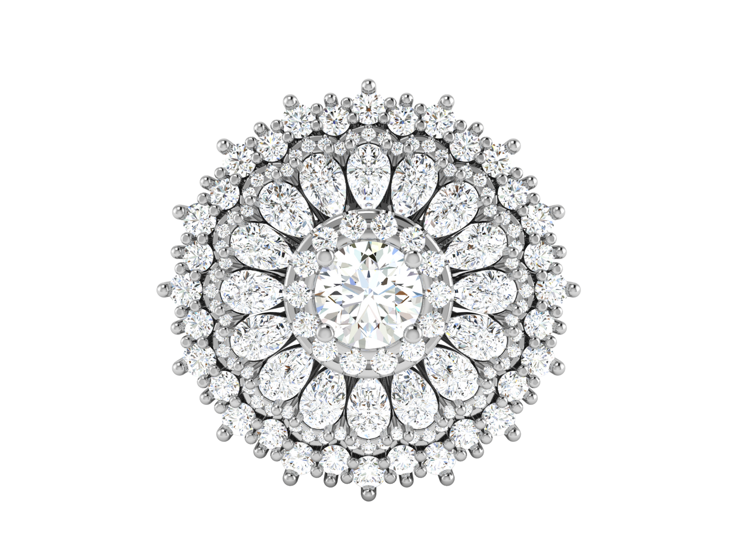 Artisan Petal Bloom - 6.21 Ct Pear Shape Diamond Gold Ring