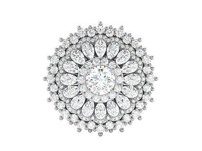 Artisan Petal Bloom - 6.21 Ct Pear Shape Diamond Gold Ring