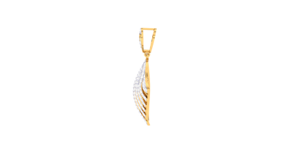 Luxe Angle Pendent In Polished Yellow Gold - 0.55 Ct Sparking Diamonds