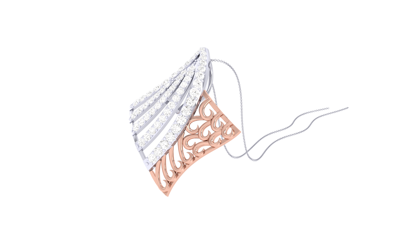 Wavecrust Fusion Pendent In Gold - 0.46 Ct Dazzling Diamonds