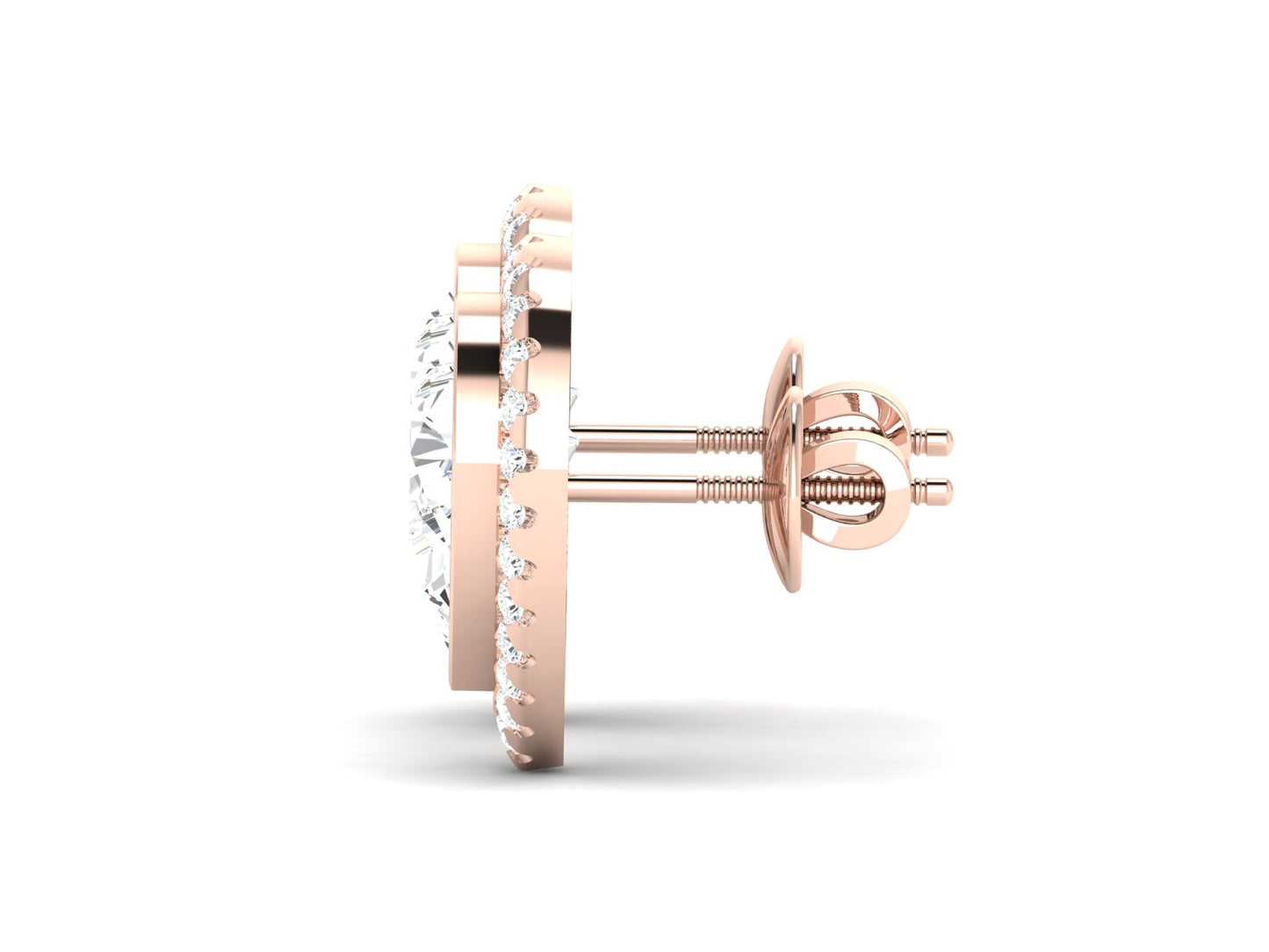 Layered Pear Halo Diamond Stud Earrings - 4.37 Ct Brilliant Cut