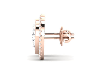 Layered Pear Halo Diamond Stud Earrings - 4.37 Ct Brilliant Cut