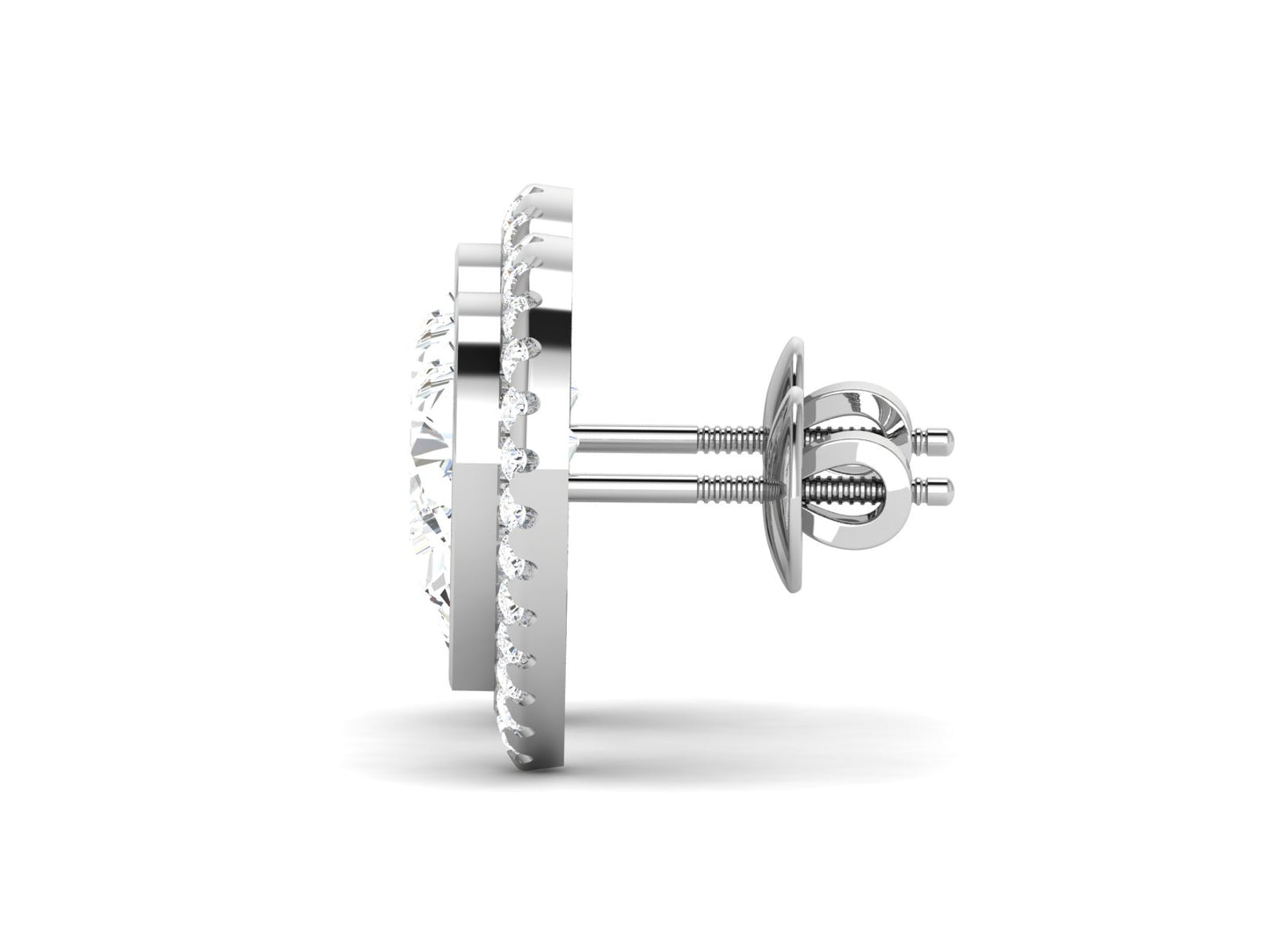 Layered Pear Halo Diamond Stud Earrings - 4.37 Ct Brilliant Cut