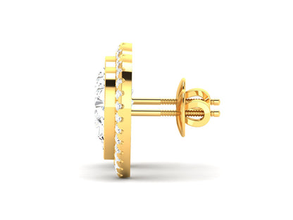 Layered Pear Halo Diamond Stud Earrings - 4.37 Ct Brilliant Cut