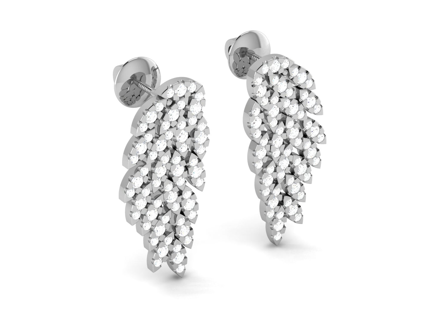 Celestial Wings Diamond Drop Earrings - 0.9 Ct Round Brilliant Cut
