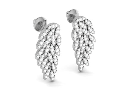 Celestial Wings Diamond Drop Earrings - 0.9 Ct Round Brilliant Cut