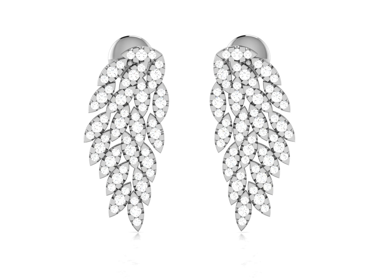 Celestial Wings Diamond Drop Earrings - 0.9 Ct Round Brilliant Cut