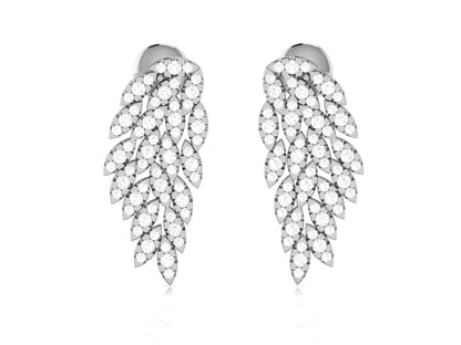 Celestial Wings Diamond Drop Earrings - 0.9 Ct Round Brilliant Cut