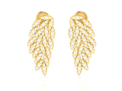 Celestial Wings Diamond Drop Earrings - 0.9 Ct Round Brilliant Cut