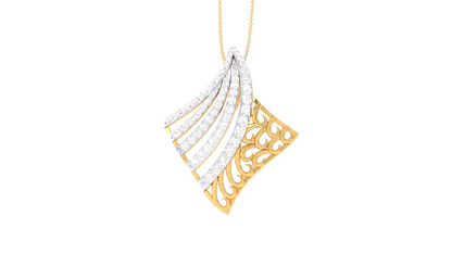 Wavecrust Fusion Pendent In Gold - 0.46 Ct Dazzling Diamonds