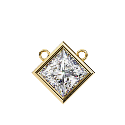 "Kite-Set Square Solitaire Pendant in Gold"- 2.01ct Princess-Cut Diamond