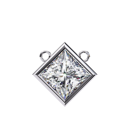 "Kite-Set Square Solitaire Pendant in Gold"- 2.01ct Princess-Cut Diamond