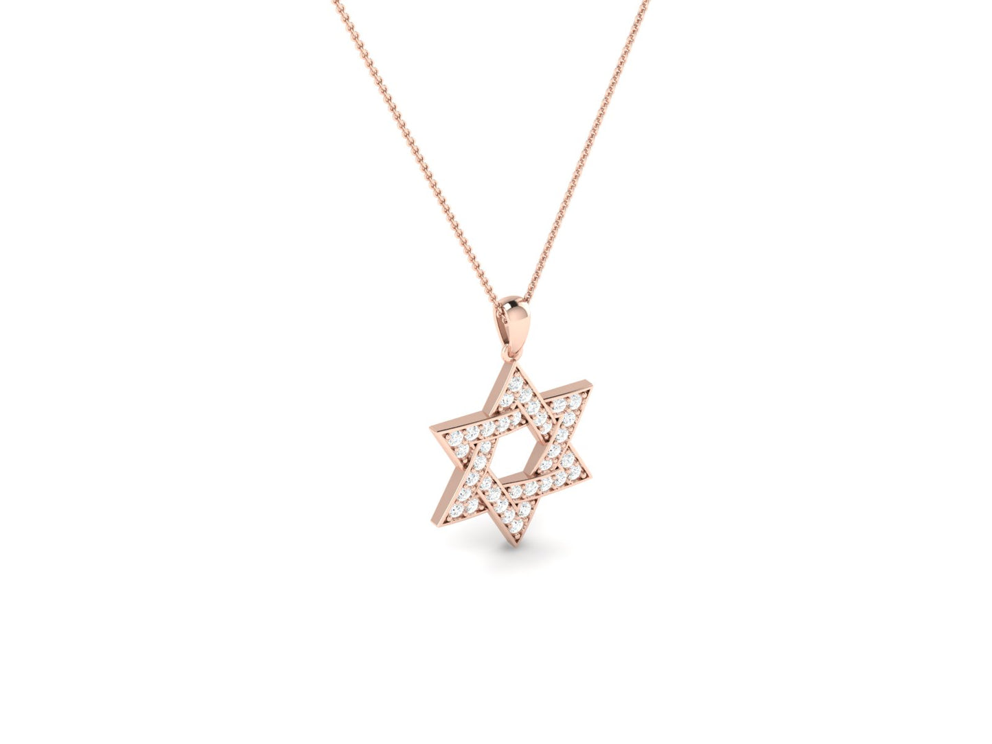 Sparkling Star of David Diamond Pendant in White Gold- 0.41 Ct