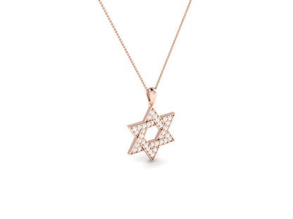 Sparkling Star of David Diamond Pendant in White Gold- 0.41 Ct
