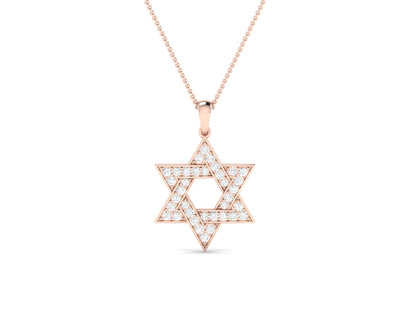 Sparkling Star of David Diamond Pendant in White Gold- 0.41 Ct