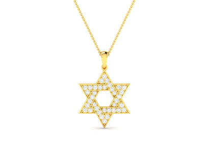 Sparkling Star of David Diamond Pendant in White Gold- 0.41 Ct